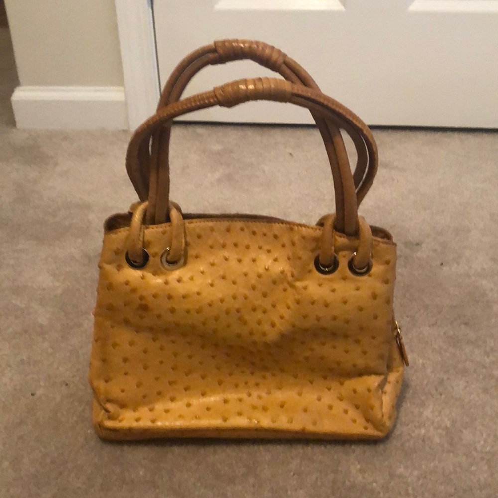Nina Raye genuine Ostrich skin handbag
